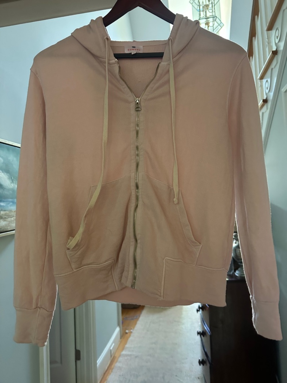 Sundry Light Blush Zip Hoodie